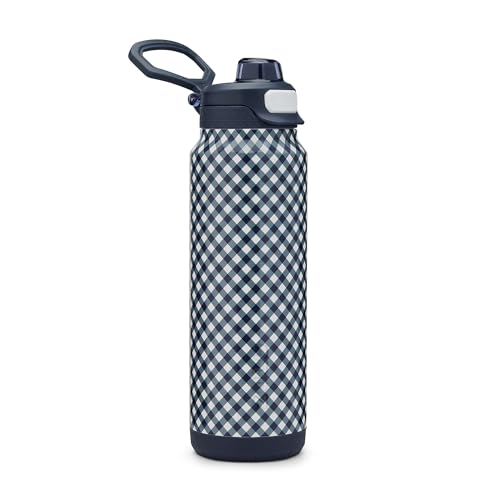 ZULU Powerfill Pro 32oz Stainless Steel Water Bottle - Checkmate Navy - color: Dark Navy, style: 32oz
