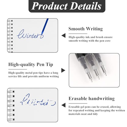 0.7 mm Erasable Gel Ink Pen Refills Compatible with Frixion Friction, Smooth Writing Multicolor Retractable Fine Point Pen Refill for School Office Home Art (Blue &Black &Red, 16) - style: Blue &Black &Red