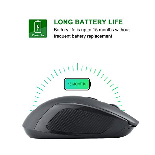 2.4G Wireless Optical Mouse, Energy Saving, 5 DPI, 6 Buttons for PC Laptop