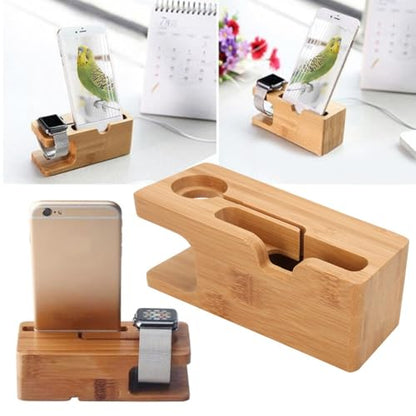Charging Dock Station for Phone and Watch – Portable Desktop Holder with Cable Management for Desk, Car, and Home Use