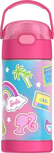 THERMOS FUNTAINER Water Bottle with Straw - 12 Ounce - Kids Stainless Steel Vacuum Insulated Water Bottle with Lid, Barbie - color: Barbie