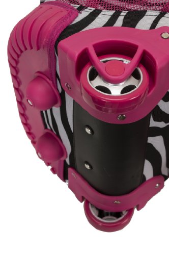Rockland Single Handle Laptop Rolling Backpack, 19", Pink Zebra - color: Pink Zebra