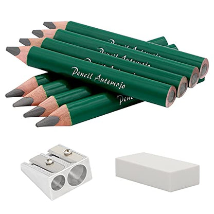 Suitable for 2-5 years old short triangle big wide grip thick, 8 3.5 inch thick pencils, preschool children, children hand drawing mini wooden pencils (dark green) - color: Green