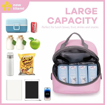 NEW TILAMI Kids Lunch Bag Double Insulated for tilami Rolling Backpack Girls Boys forTravel School Picnic, Blush Bloom - color: Blush Bloom