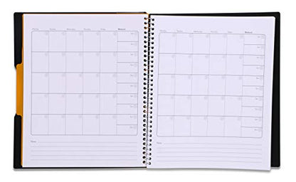 Mintra Office Durable PREMIUM Spiral Notebook, ((Black, 1 Subject, 8.5in x 11in)), Fabric Covered Coils, No Snags, Removable Adjustable Pocket Dividers, Ruler, Organization, Customizable - color: Black, size: 1 Subject (8.5in x 11in)