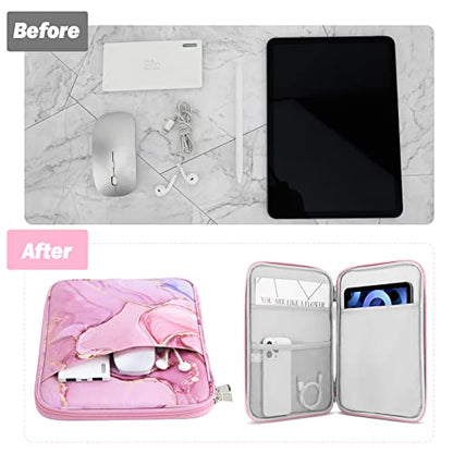 MoKo 9-11 Inch Tablet Sleeve Bag Carrying Case with Accessory Pocket | Fits iPad Air 11-inch M4, iPad Pro 11-inch M5, iPad A16 11-inch, iPad 10/9/8/7th and Tab S9/S8 11-inch, Cloudy Pink - color: Cloudy Pink, size: 9-11 Inch