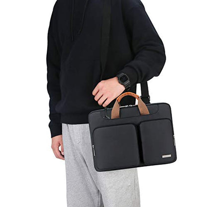 Lacdo 360° Protective Laptop Shoulder Bag, 14 inch Computer Bags for 14 inch MacBook Pro M5 Pro/Max A3426 A3427 (2026), M5/M4/M3/M2/M1 A3434 A3112 A3401 A3185 A2918 A2992 2025-2021 Messenger Bag,Black - color: Black, size: 14 Inch New MacBook Pro