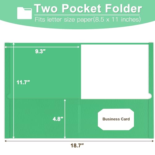 Folders with Pockets, LAYZZ 30 Pack Paper Pocket Folders, 2 Pocket File folders Fits Letter Size Paper, for School Office and Home (Green) - color: Green