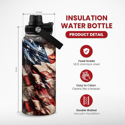 Hunting Water Bottle 32oz - Stainless Steel Insulated Bottles with Lid - Hunting Presents for Men Dad Husband Papa, Hunters Birthday Christmas Fathers Day - color: Hunting 2