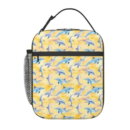 Dolphin Lunch Bag 10In | Insulated Lunch Box Reusable Tote Bag For Picnic Office For Women Men - color: Style 1