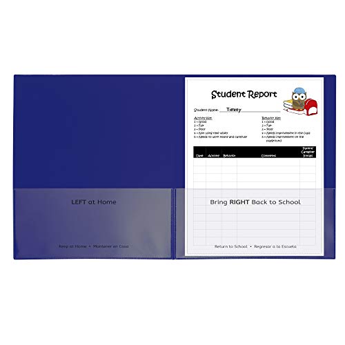 C-Line Classroom Connector School-to-Home Folders, Blue, 25 per Box (32005) - size: Box of 25