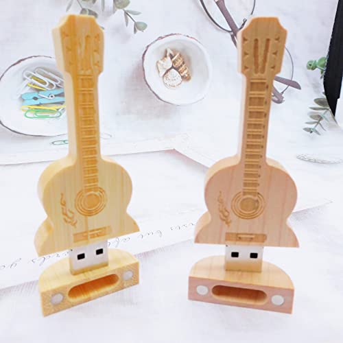 4GB USB Flash Drives Memory Sticks Thumb Drive for Gifts & Present (2Pack Maple & Bamboo Wood Guitar) - color: Maple & Bamboo Wood Guitar