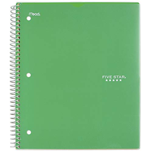 Five Star Spiral Notebook, 1 Subject, College Ruled Paper, 100 Sheets, 11" x 8-1/2" Sheet Size, Customizable Cover, Lime (73822) - color: 12 Lime