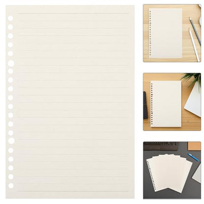 SEWACC A5 Lined Journal Refill Paper 60 Sheets Thick Loose Leaf Binder Inserts College Ruled Planner Filler for Organizer Notebook Office Use