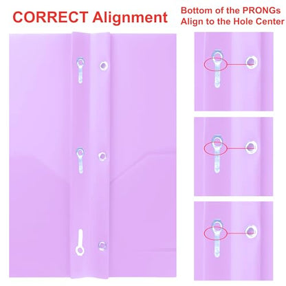 Youngever 6 Pack Heavy Duty Plastic Two Pocket Folders with 3 Prongs, Metal Prongs Fastener, Heavy Duty Plastic 2 Pocket Folder (Mauve) - color: Mauve