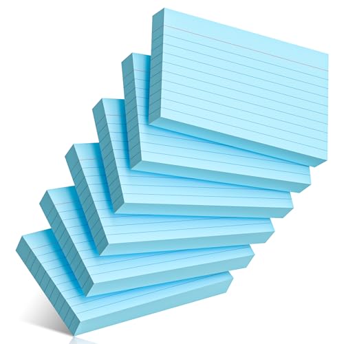 300 Count Index Cards 3 x 5 Inch Ruled Blue Index Cards, Flash Cards College Ruled for Office School Supplies and Home Organization, Durable Study To Do List Note Cards with Ruled Lines - color: Blue
