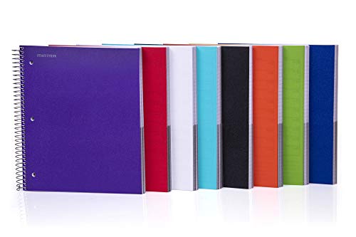 Mintra Office Durable Spiral Notebooks, 5 Subject (Black, Wide Ruled 1pk) - color: Black, size: Wide Ruled 1pk