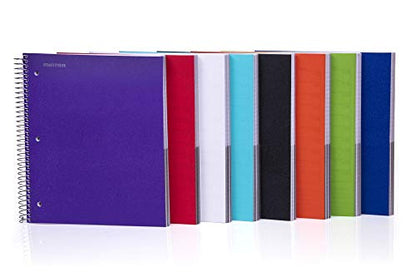 Mintra Office Durable Spiral Notebooks, 5 Subject (Black, Wide Ruled 1pk) - color: Black, size: Wide Ruled 1pk
