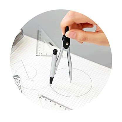 Drawing Compass Drafting Tools Metal Compass Set Set Mathematics Geometry Compass Triangle Ruler Drawing Tool Design Set Stationery Suitable for School and Office Students Math Ruler Kit