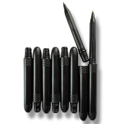 The USA Made Pocket Pen – 8 Pack – compact, affordable, lightweight, EDC black ink ballpoint pen – waterproof and floats – carries small, writes big (Black) - color: Black