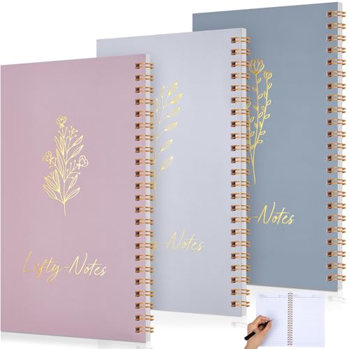 Lewtemi 3 Pcs Left Handed Spiral Notebook, Back to School Supplies for Lefties, 8x5 Inch Wire Bound Notebooks 100 Page Journal Back to School Gifts for Left Handers(Vivid Color) - color: Vivid Color