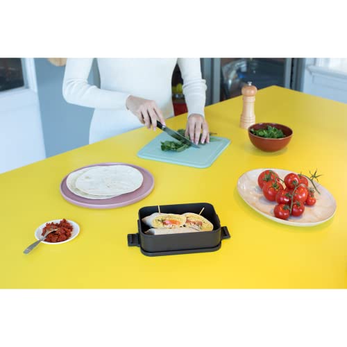 Brabantia Make & Take Medium Lunch Box (Dark Gray) BPA-Free, Airtight Snap Locks, Microwave & Freezer Safe, Travel Meal Prep Container, 37oz - color: Dark Gray, style: Medium Lunch Box