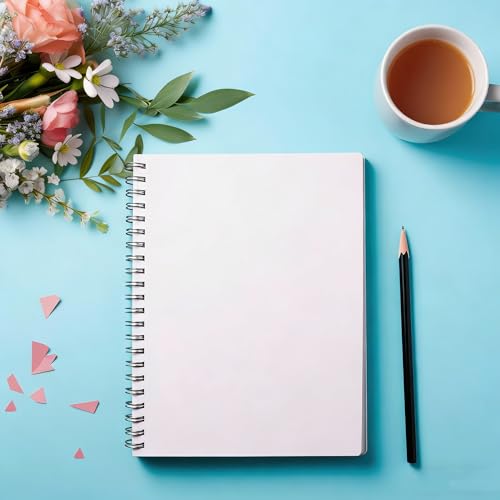 Blank Notebook, 4 Pack Spiral Sketch Book, 8.5" x 11" Large Blank Journal, No Bleed Thick Paper Sketchbook for Drawing, Unlined Notebook Journal for Women Men School, A4 Spiral Notebook Blank Paper - size: 8.5" x 11", style: Minimalist