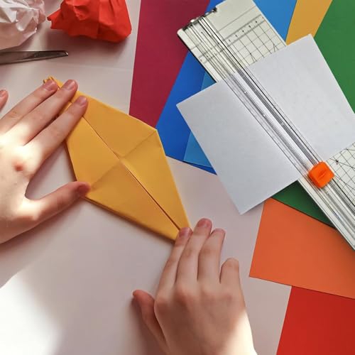 Paper Cutter Slider Small,14” Two-Way Paper Trimmer Built-in Measuring Tape