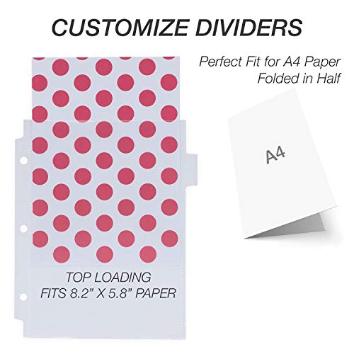 Samsill Junior 8 Tab Recipe Dividers, Recipe Sleeves, Sheet Protector Dividers with Tab Inserts, Clear, Super Heavyweight, Top Loading, 3 Hold Punched, Fits 8x9 Inch Mini Recipe Binders, Archival Safe - size: 1 Pack, style: Tabbed (Mini)