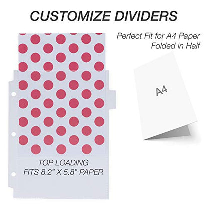 Samsill Junior 8 Tab Recipe Dividers, Recipe Sleeves, Sheet Protector Dividers with Tab Inserts, Clear, Super Heavyweight, Top Loading, 3 Hold Punched, Fits 8x9 Inch Mini Recipe Binders, Archival Safe - size: 1 Pack, style: Tabbed (Mini)