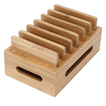 ZJchao Wood Charging Hub for Compact Desk with Cable Routing and Slip Base