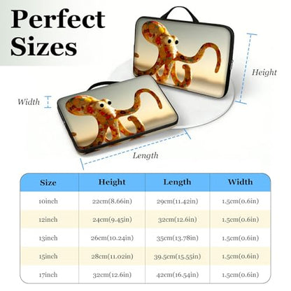 17 17.3 inch Laptop Sleeve with Handle, Art Octopus Water‑Resistant Laptop Carrying Case for HP 17.3 inch Laptop/HP Envy 17/Dell Inspiron 17/Lenovo Ideapad 17.3 - color: Art Octopus, size: 17-17.3 inch Devices