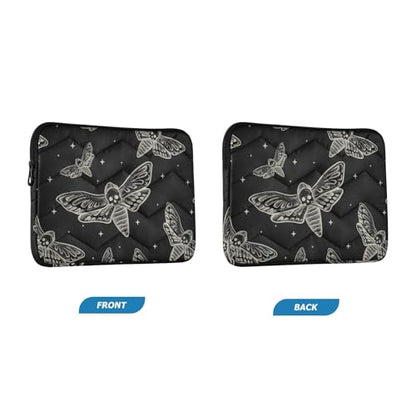 Cute Laptop Sleeve 13 inch Gothic Skull Butterfly Moth Laptop Bag 14 inch Waterproof Computer Bag for Women Laptop Accessories Computer Cover Bag for Tablet Men, A06D24018 - color: Gothic Skull Butterfly Moth
