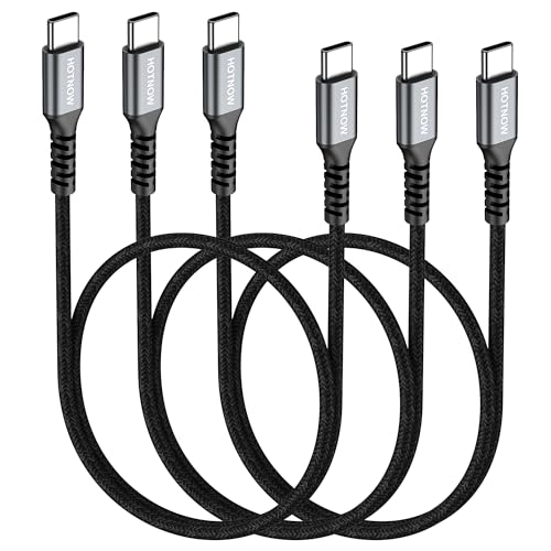 USB C to USB C Cable, 1.5FT 3 Pack,C to C Cable Fast Charging 65W Type C Charger Cord for iPhone 17 16 15 Pro Max, Samsung Galaxy S25 S24, Pixel, iPad Pro, MacBook Pro/Air and USB-C Devices - color: Black, size: 1.5FT