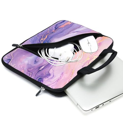 11.6-12.2 inches Laptop Sleeve Chromebook Case Ultrabook Case Notebook Sleeve Tablet Case Neoprene Handle Sleeve for Men Women, Two Pockets(Pink Purple) - color: Pink Purple
