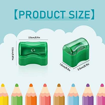 96 PCS Coloured Plastic Pencil Sharpener，Kids Plastic Manual Pencil Sharpener with Cap Bulk Set Manual Pencil Sharpener，Mini Handheld Sharpener with Lid