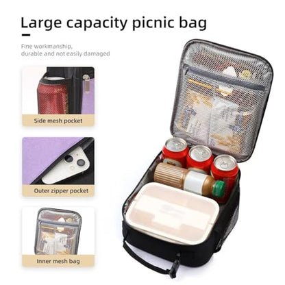 Lovoeo Lunch box Lunch bag for men women Insulated Lunchbox Lunch bags for Work Picnic Travel (Thicken light purple) - color: Thicken light purple