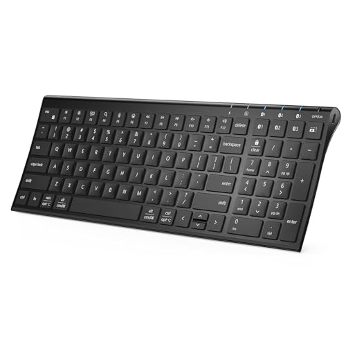 iClever BK10 SE Bluetooth Keyboard for Mac, Multi-Device Wireless Keyboard with Numeric Keypad, Standard Full Size Keys, USB-C Rechargeable, Compatible with Windows, macOS, iPadOS, Android (Black) - color: Black