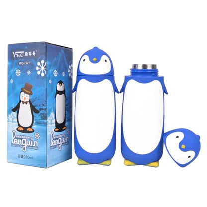 Penguin Insulated Water Bottle - Stainless Steel Vacuum Double Walled Bottle Flask Travel Mug for Kids, Students, 9.6oz, Blue - color: Blue