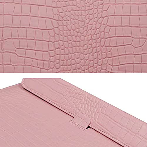 Protective Slim Portable Laptop Sleeve 13-13.6 Inch Crocodile PU Leather Case for MacBook Neo 13 A18 Pro A3404 / Air 13 / Pro 13 M5 A3449 M4 A3240 M3 M2 M1, for HP Dell Lenovo Notebook, Pink - color: Pink