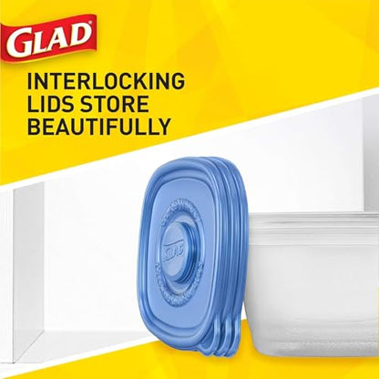 Glad GladWare To Go Snack Food Storage Containers with Lids, Medium Rectangle BPA Free Plastic with Built-In Dressing Cup for Salads and Snacks, Microwave Dishwasher Safe, 24 Oz, 4 Count - 2 Pack - size: 24 oz - 8 Count, style: Rectangle