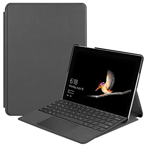 Surface Go 2 2020 Case, Gylint Slim Fit Leather Smart Case Cover with Pencel Holder for Microsoft Surface Go 2 2020 / Surface Go 2018 Gray - color: Gray