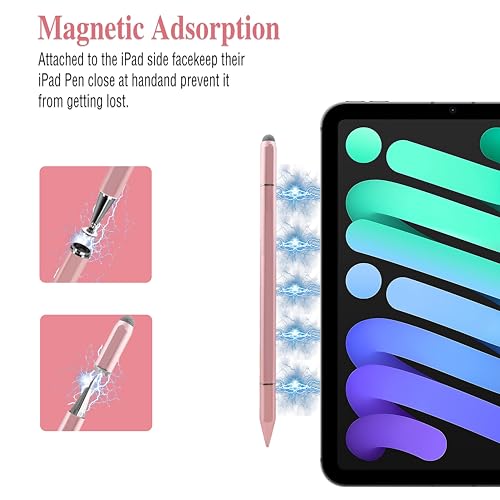 3 in 1 Universal Stylus Pen for Touchscreen,High Sensitivity & Precision Capacitive Stylus Pen for iPad Suitable for All Touch Screens of Nintendo Switch/iPhone/iPad/Android/Samsung/Tablets-Pink - color: Pink