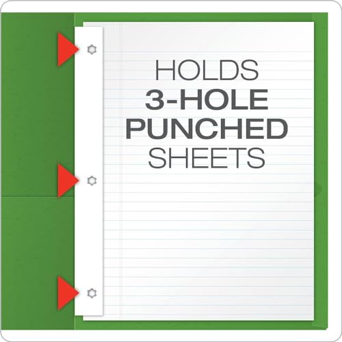 Oxford Twin Pocket Folders with Fasteners, Letter Size, Light Green, 25 per Box (57703) - color: Light Green, size: 25 Count