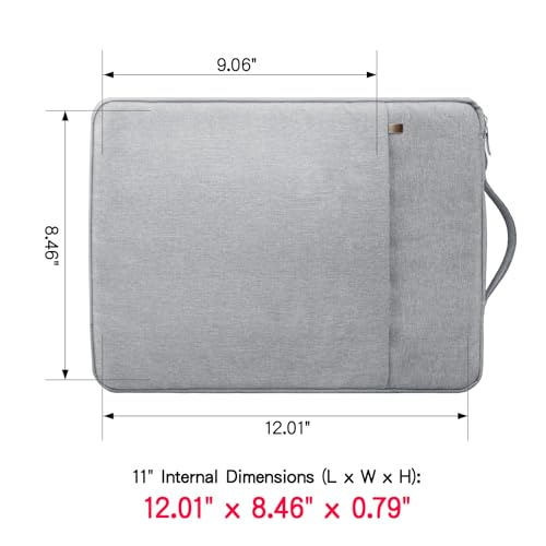 RAINYEAR 11 inch Laptop Sleeve Carrying Case with Handle & Pocket, Gray | Protective Padded Polyester Laptop Sleeve Case Briefcase for 11 inch MacBook Air 11.6 Inch Chromebook Notebook Tablet - color: Gray, size: 11"-11.6"