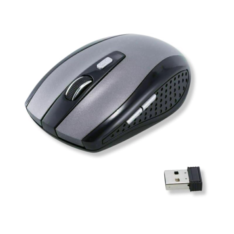Wireless Mouse - Wireless Mouse for Laptop, 2.4GHz Wireless Mouse with USB Receiver, Ergonomic Mouse with 1600 DPI Optical Resolution, Compatible with Computer & Chromebook - color: Gray