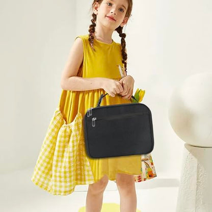 Kids Lunch Box for Boys Girls Lunch Bag Insulated Durable Lunchbox Children Lunch Tote Bag for School Black - color: Black