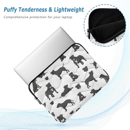 Animal Laptop Sleeve Pit Bull Dog Black Computer Carrying Case Notebook Briefcase Tablet Puffy Cover Durable Waterproof PC Bag for 13.3-14" Pro Air Max - color: Multi-003