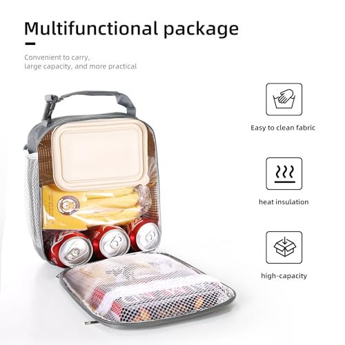 Lovoeo Lunch box Lunch bag for men women Insulated Lunchbox Lunch bags for Work Picnic Travel (Grey) - color: Gray