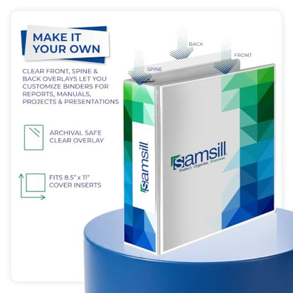 Samsill 3 Inch 3 Ring Binder, Economy Round Ring, Clear View Cover, 550 Sheet Capacity - for School, Home, Office - White - color: White, size: 1-Pack, style: 3-Inch